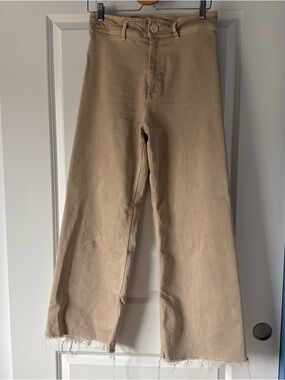 Zara Beige Wide-Leg Jeans